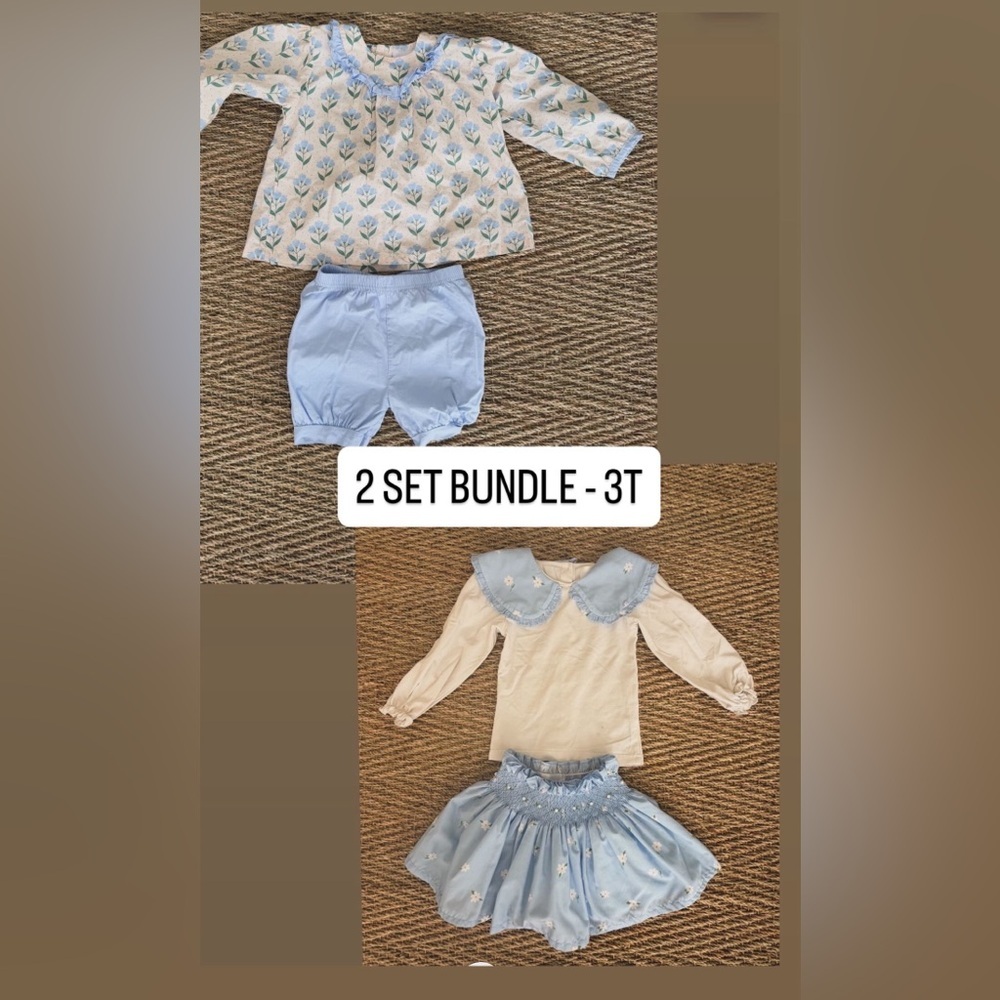 Blue and Cream Kids Outfit Set